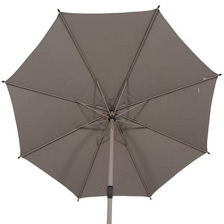 Parasol droit rond inclinable LOOMPA Café 3 m - Acier, Aluminium, Polyester