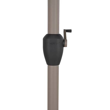 Parasol droit rond inclinable LOOMPA Café 3 m - Acier, Aluminium, Polyester