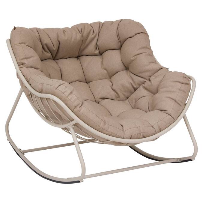 Fauteuil à bascule PAOPAO Argile Acier traité époxy, Traitement anti-rouille renforcé, Polyester3763