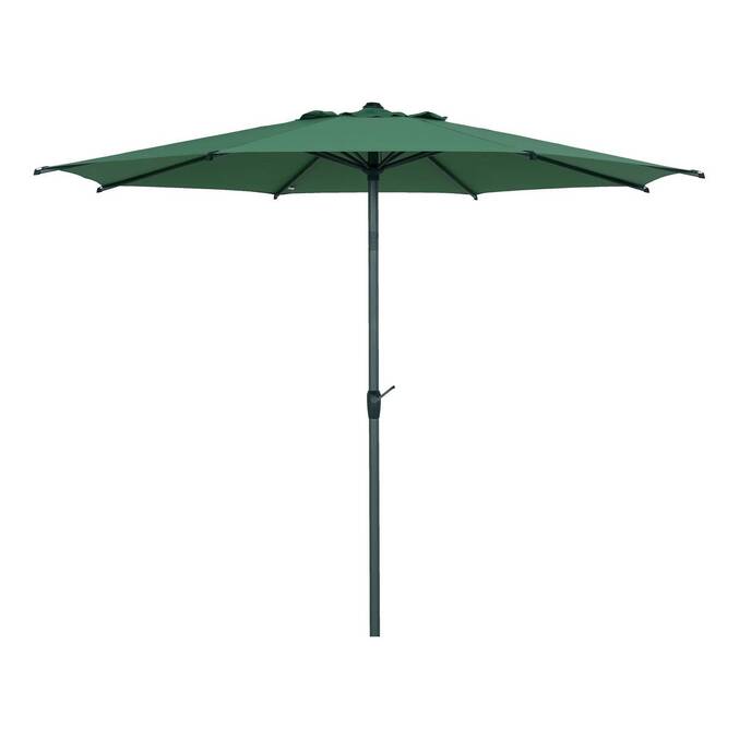 Parasol droit rond LOOMPA Vert olive / Graphite 3 m - Acier, Aluminium, Polyester Olive / Graphite