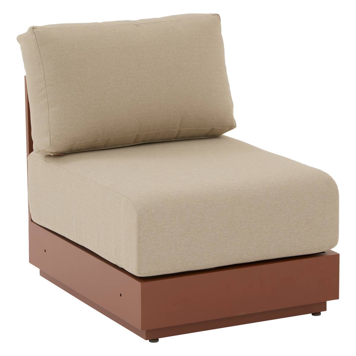 Chauffeuse de jardin ALLURE Beige / Acajou Aluminium traité époxy, Polyester Beige / Acajou