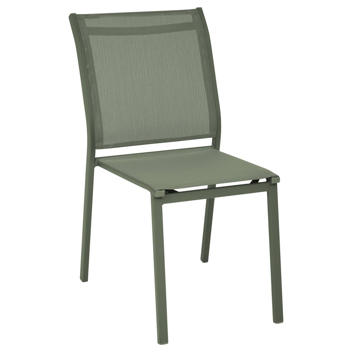 Chaise de jardin ESSENTIA Vert laurier Aluminium traité époxy, Texaline Laurier