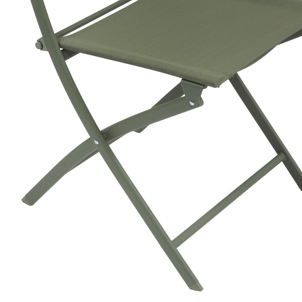 Lot de 4 chaises de jardin pliante MODULA Vert laurier Acier traité époxy, Texaline Laurier