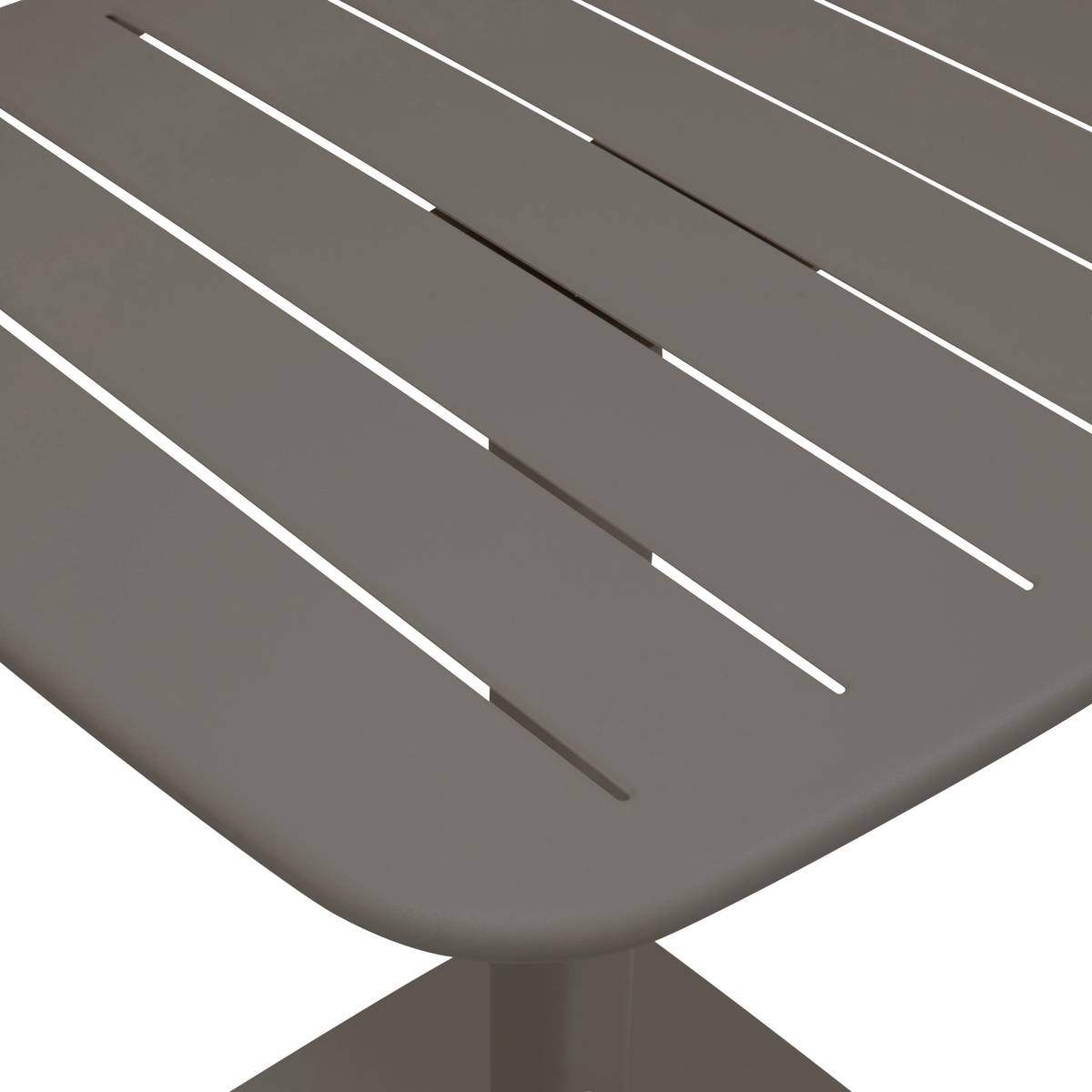 Table de jardin carré ALEGORIA Café 2 places - Acier, Traitement anti-rouille renforcé Café