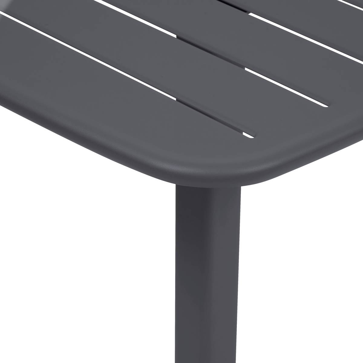Table haute de jardin carré ALEGORIA Graphite 2 places - Acier traité époxy, Traitement anti-rouille renforcé Graphite