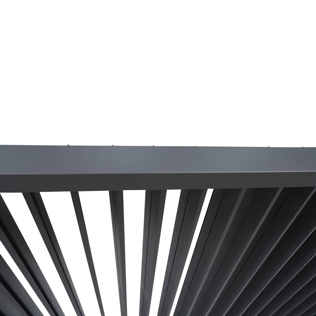 Pergola électrique bioclimatique autoportante EVORA Graphite 4 x 3 m - Structure et lames doubles en aluminium Graphite