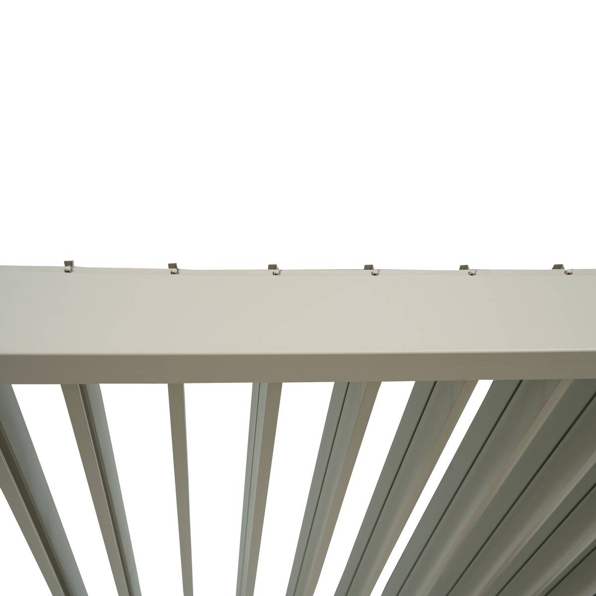 Pergola électrique bioclimatique autoportante EVORA Argile 4 x 3 m - Structure et lames doubles en aluminium Argile