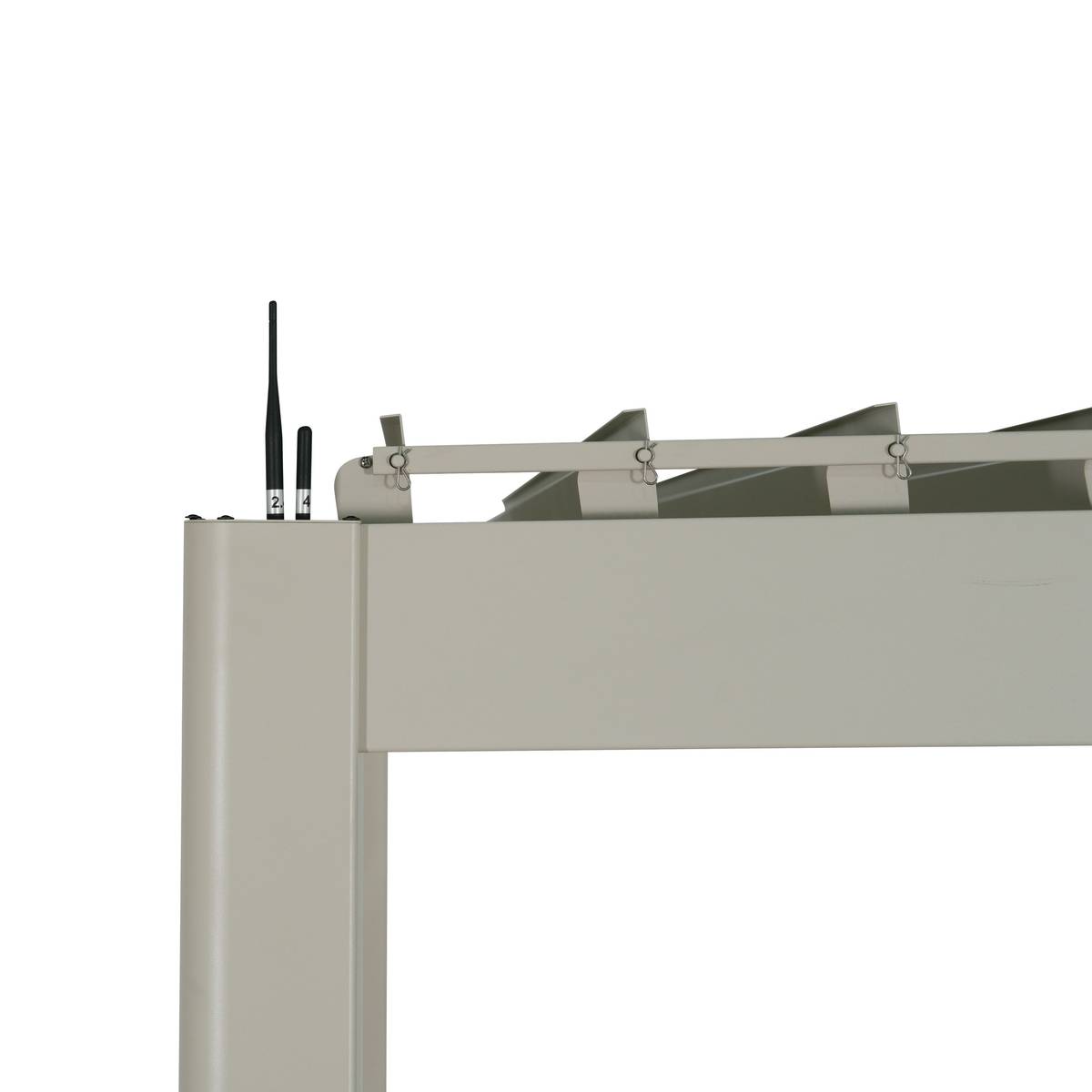 Pergola électrique bioclimatique autoportante EVORA Argile 4 x 3 m - Structure et lames doubles en aluminium Argile