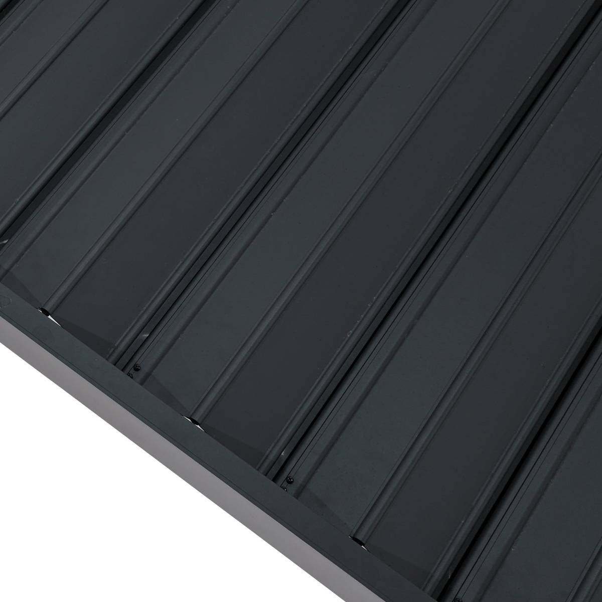 Pergola bioclimatique rétractable EVORA Gris 4 x 3 m - Structure et lames doubles en aluminium Graphite