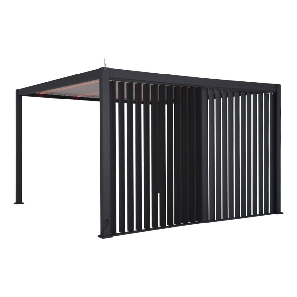 Persienne verticale EVORA Graphite Pour EVORA Côté 4 m - 3,7 x 2,3 m - Aluminium traité époxy Graphite