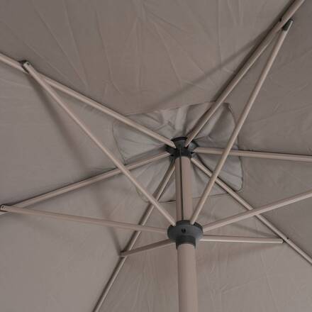 Parasol droit rectangulaire inclinable LOOMPA Café 3 x 2 m - Acier, Aluminium, Polyester