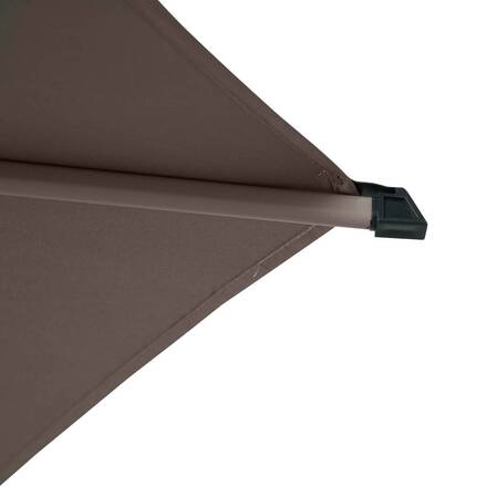 Parasol droit rond inclinable SOYA Café 2,7 m - Acier, Polyester