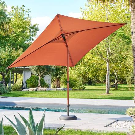 Parasol droit carré inclinable SOYA Acajou 2,5 x 2,5 m - Acier, Polyester