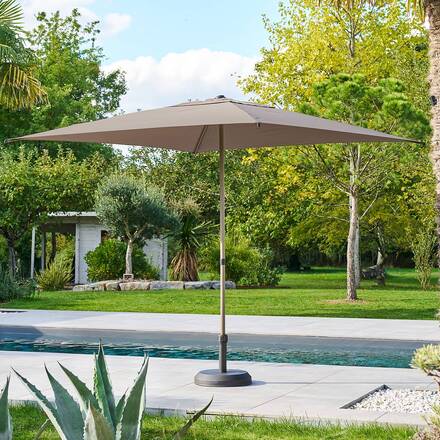 Parasol droit carré inclinable SOYA Café 2,5 x 2,5 m - Acier, Polyester
