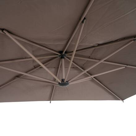 Parasol décentré carré MANOA Café 2,5 x 2,5 m - Acier, Polyester