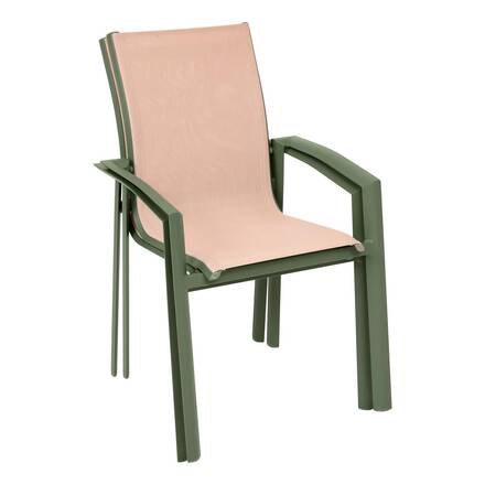 Fauteuil de jardin AXANT Lin / Vert laurier Aluminium traité époxy, Texaline