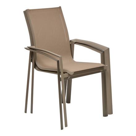 Fauteuil de jardin AXANT Datte / Café Aluminium traité époxy, Texaline