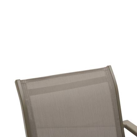 Fauteuil de jardin empilable ESSENTIA Noisette / Café Aluminium traité époxy, Texaline