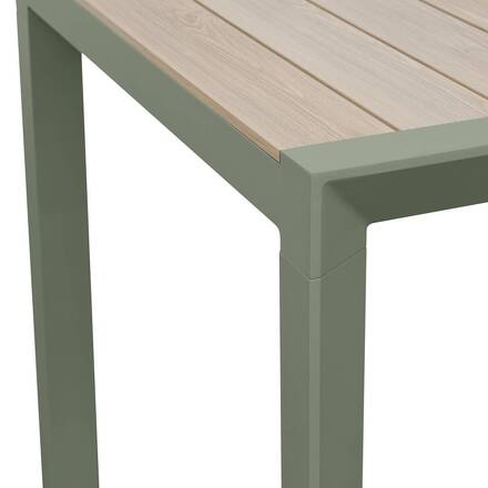 Table de jardin rectangulaire ÉVASION Lin / Vert laurier 4 places - Aluminium traité époxy