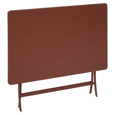 Table de balcon pliante GREENSBORO Acajou 4 places - Acier, Traitement anti-rouille renforcé