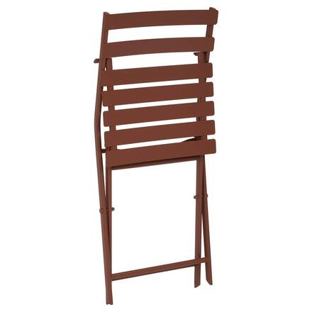 Chaise de jardin pliante GREENSBORO Acajou Acier traité époxy, Traitement anti-rouille renforcé