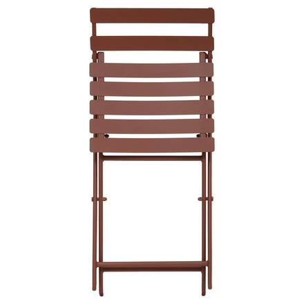 Chaise de jardin pliante GREENSBORO Acajou Acier traité époxy, Traitement anti-rouille renforcé