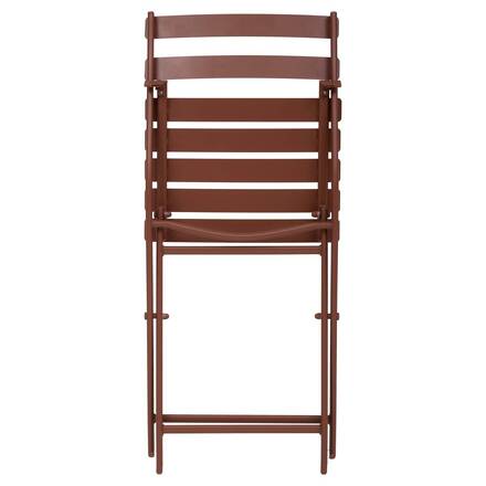 Chaise de jardin pliante GREENSBORO Acajou Acier traité époxy, Traitement anti-rouille renforcé