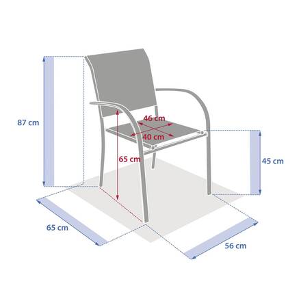 Fauteuil de jardin PIAZZA Acajou Acier traité époxy, Aluminium traité époxy, Texaline