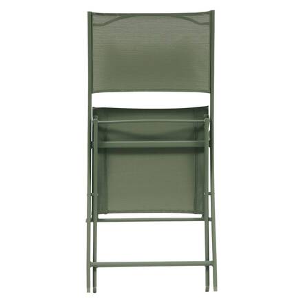 Lot de 4 chaises de jardin pliante MODULA Vert laurier Acier traité époxy, Texaline