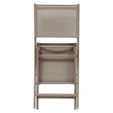 Lot de 4 chaises de jardin pliante ESSENTIA Noisette / Café Acier traité époxy, Aluminium traité époxy, Texaline