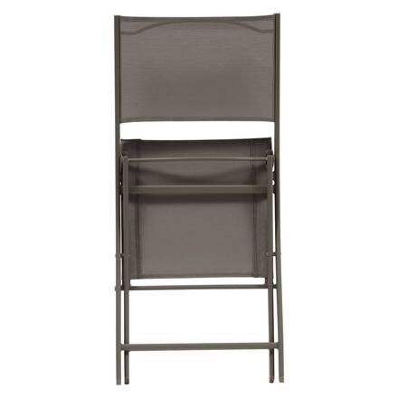 Lot de 4 chaises de jardin pliante MODULA Noisette / Café Acier traité époxy, Texaline