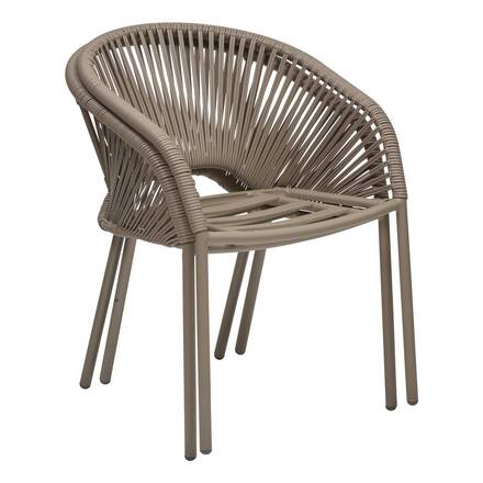 Fauteuil de jardin ORYON Café Aluminium traité époxy, Oléfine