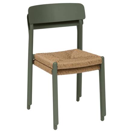 Chaise de jardin WISTTY Vert Laurier Aluminium traité époxy, Résine tressée synthétique synthétique