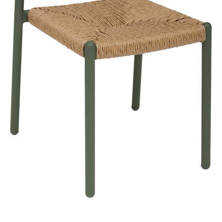 Chaise de jardin WISTTY Vert Laurier Aluminium traité époxy, Résine tressée synthétique synthétique