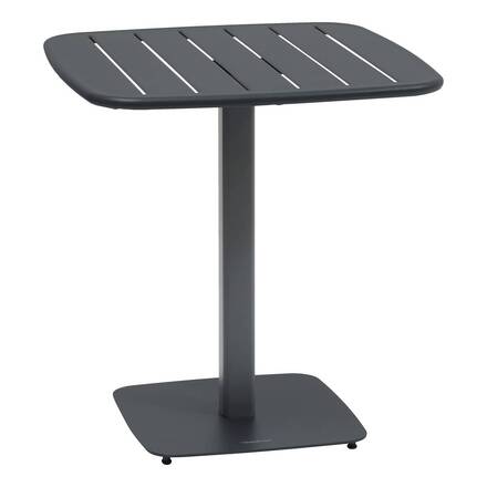Table de jardin carré ALEGORIA Graphite 2 places - Acier traité époxy, Traitement anti-rouille renforcé