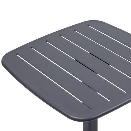 Table de jardin carré ALEGORIA Graphite 2 places - Acier traité époxy, Traitement anti-rouille renforcé