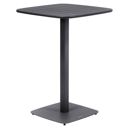 Table haute de jardin carré ALEGORIA Graphite 2 places - Acier traité époxy, Traitement anti-rouille renforcé