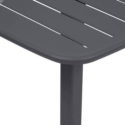 Table haute de jardin carré ALEGORIA Graphite 2 places - Acier traité époxy, Traitement anti-rouille renforcé