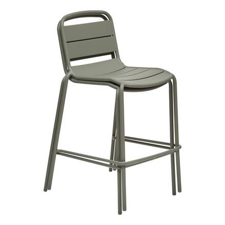 Chaise haute de jardin ALEGORIA Vert laurier Acier traité époxy, Traitement anti-rouille renforcé