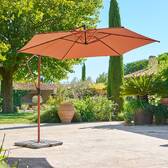Parasol déporté rond MANOA Acajou 3 m - Acier, Polyester Acajou