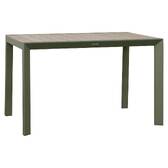 Table de jardin rectangulaire ÉVASION Lin / Vert laurier 4 places - Aluminium traité époxy Lin / Laurier