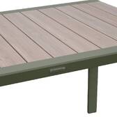 Table de jardin rectangulaire ÉVASION Lin / Vert laurier 4 places - Aluminium traité époxy Lin / Laurier