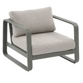 Fauteuil de salon de jardin DOMILLY Beige / Vert laurier Aluminium traité époxy, Oléfine Beige / Laurier