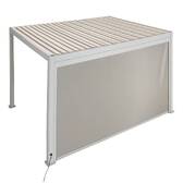 Store EVORA Argile Pour EVORA Côté 4 m - 3,7 m - Acier, Aluminium, Texaline Argile / Blé