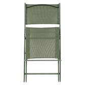 Lot de 4 chaises de jardin pliante MODULA Vert laurier Acier traité époxy, Texaline Laurier