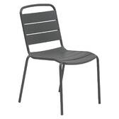 Chaise de jardin empilable ALEGORIA Graphite Acier traité époxy, Traitement anti-rouille renforcé Graphite