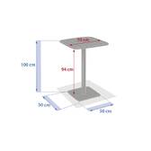 Table haute de jardin carré ALEGORIA Graphite 2 places - Acier traité époxy, Traitement anti-rouille renforcé Graphite