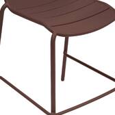 Chaise haute de jardin ALEGORIA Acajou Acier traité époxy, Traitement anti-rouille renforcé Acajou
