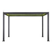 Pergola électrique bioclimatique autoportante EVORA Graphite 4 x 3 m - Structure et lames doubles en aluminium Graphite