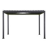Pergola électrique bioclimatique autoportante EVORA Graphite 4 x 3 m - Structure et lames doubles en aluminium Graphite